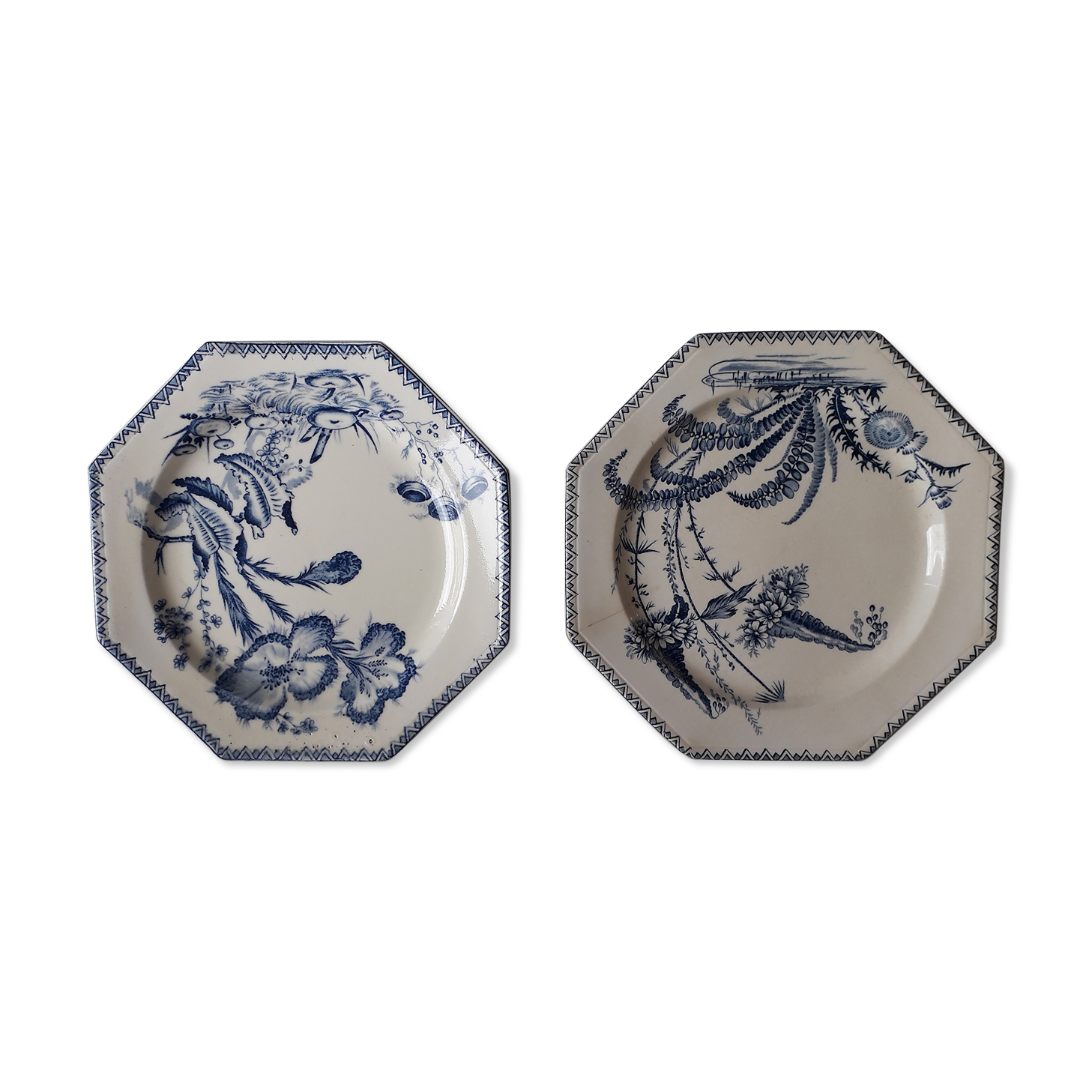 Duo of plates of clairfontaine model INDIANA