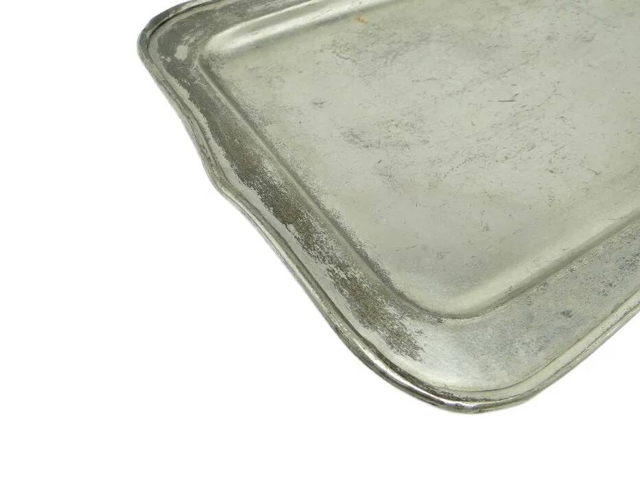 AAN Business Card Tray, Art Nouveau / Art Deco, Silver-Plated Brass