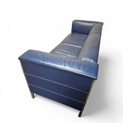 Poltrona Frau set / dark blue leather / Talus / sofa - chairs - / 3 seater / 2 x lounge chair