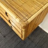 Rattan and bamboo chest of drawers
