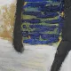 Large-scale “Le Regard” oil painting after Karel Appel, Netherlands, 1990s
