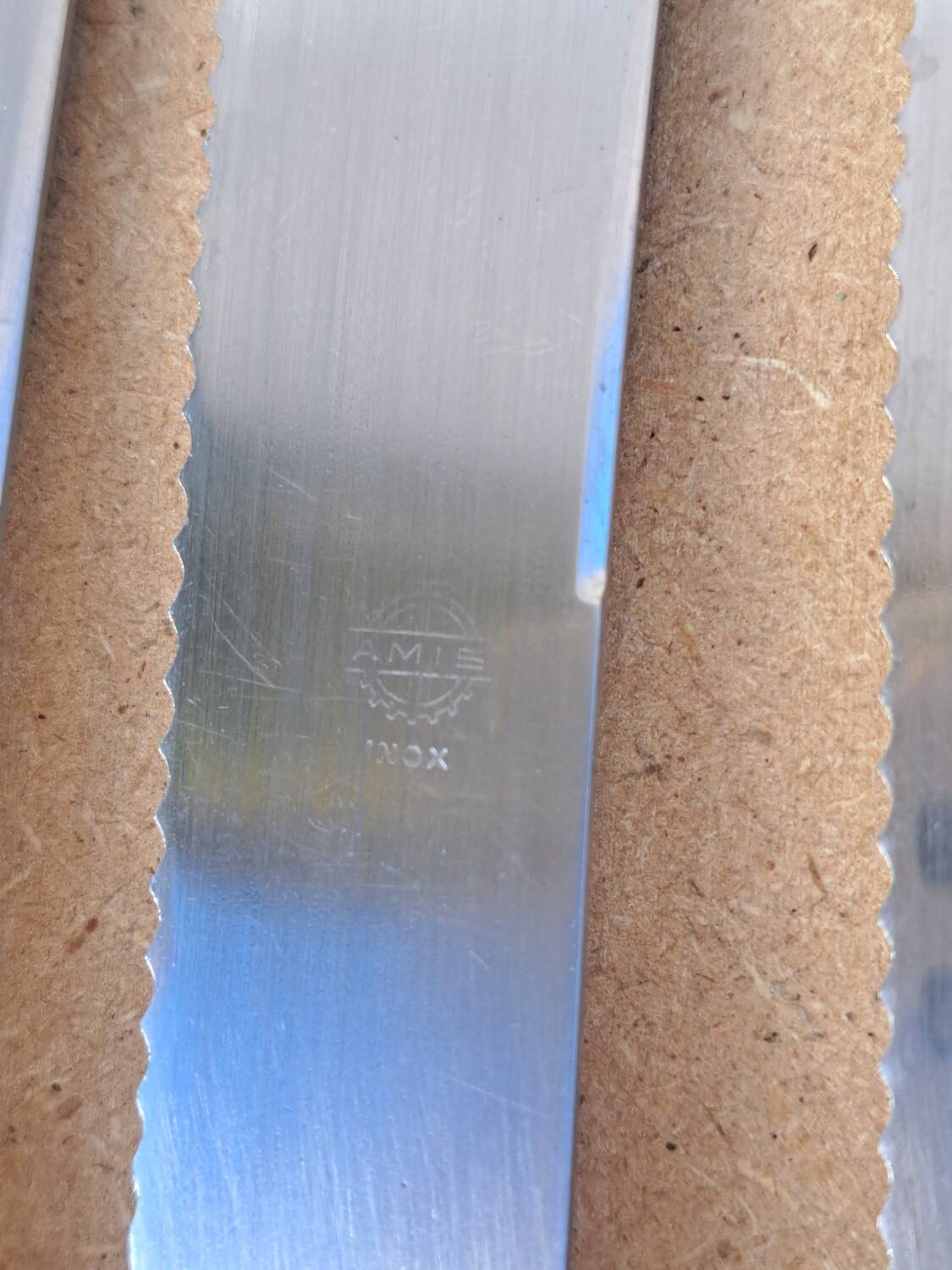 9 vintage bamboo handle knives