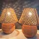 Paire lampes de chevet  cannage