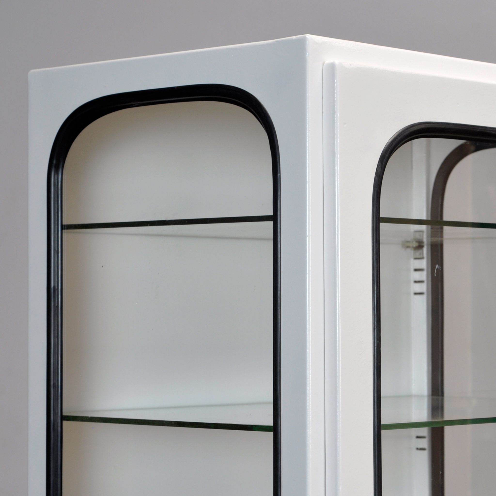 Vintage Iron And Glass Medical Cabinet, 1970s