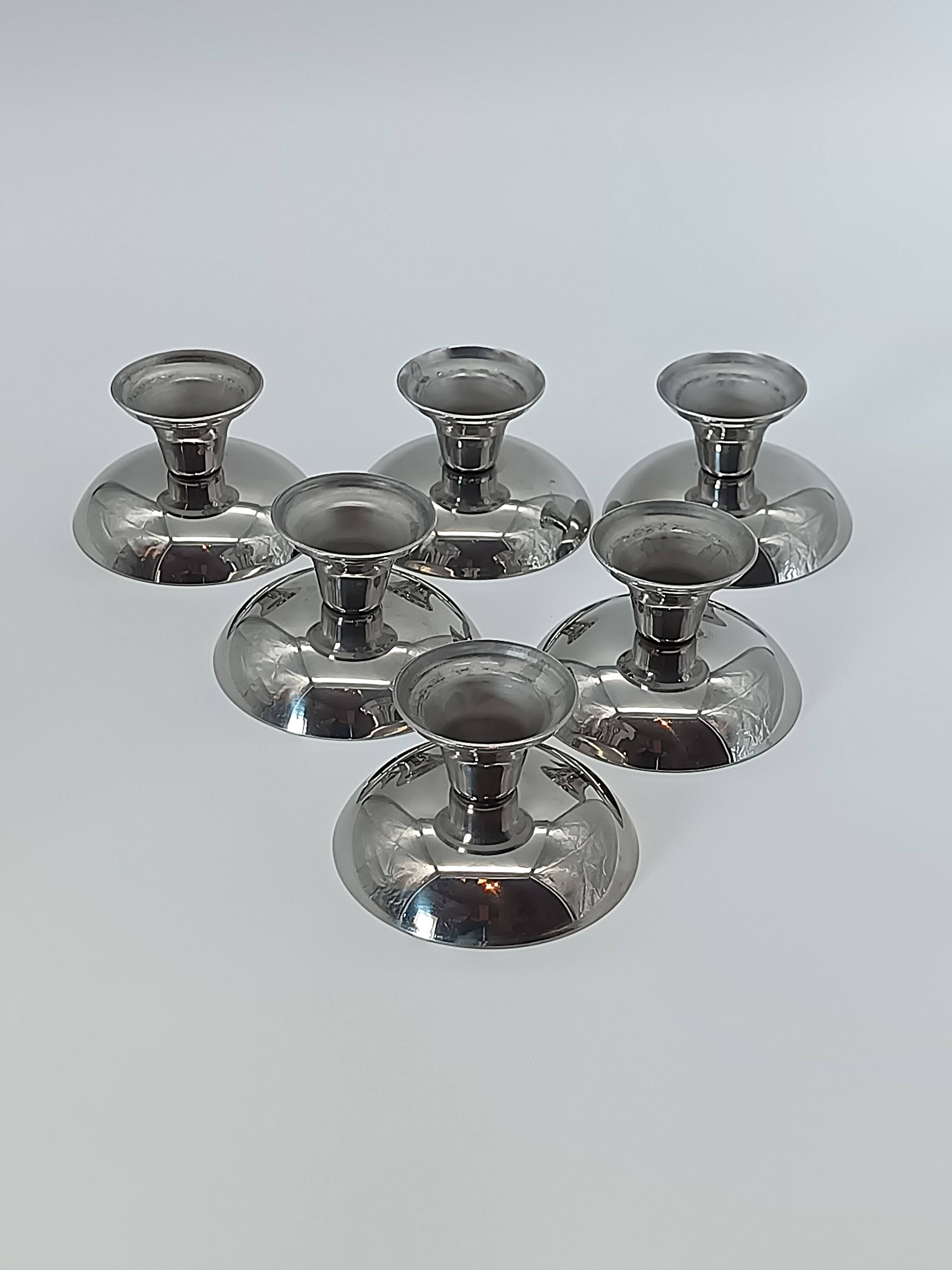 Set of 6 vintage ice cream bowls in 18/10 stainless steel - Bistro Style