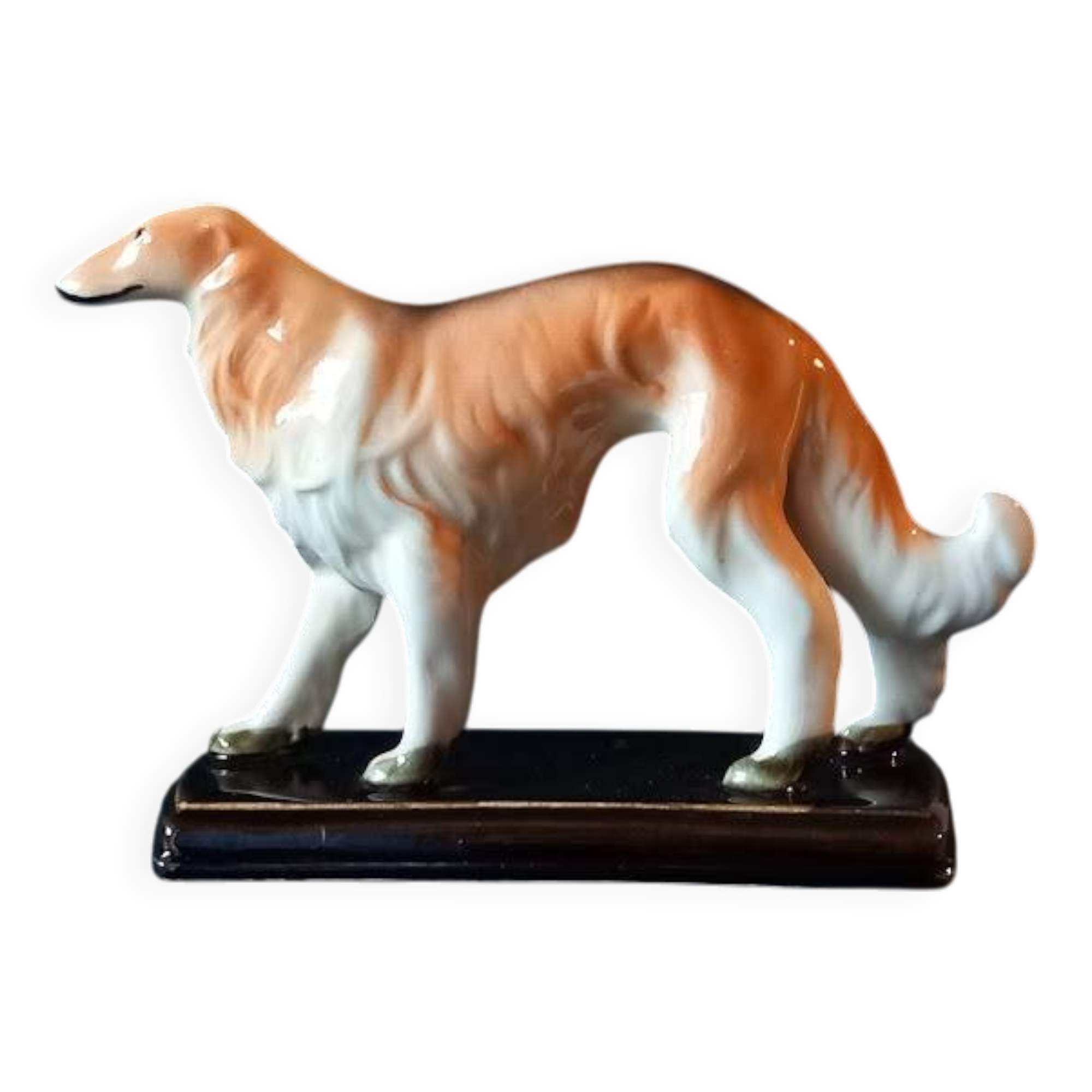 Chien Barzoï en céramique vintage