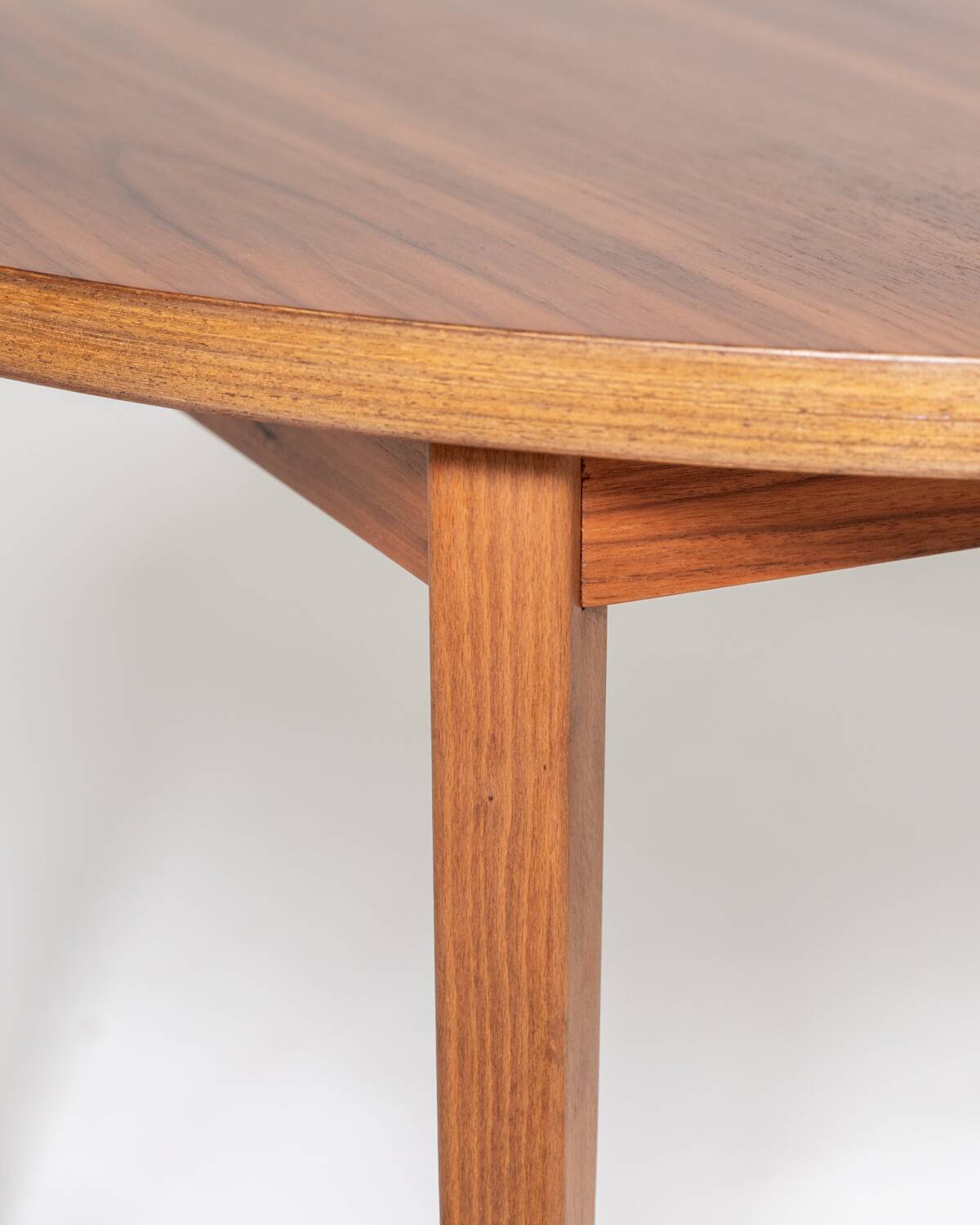 Round extendable walnut dining table, Sweden, 1960s