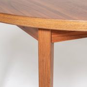 Round extendable walnut dining table, Sweden, 1960s