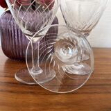 4 white wine glasses in engraved glass 6 cl