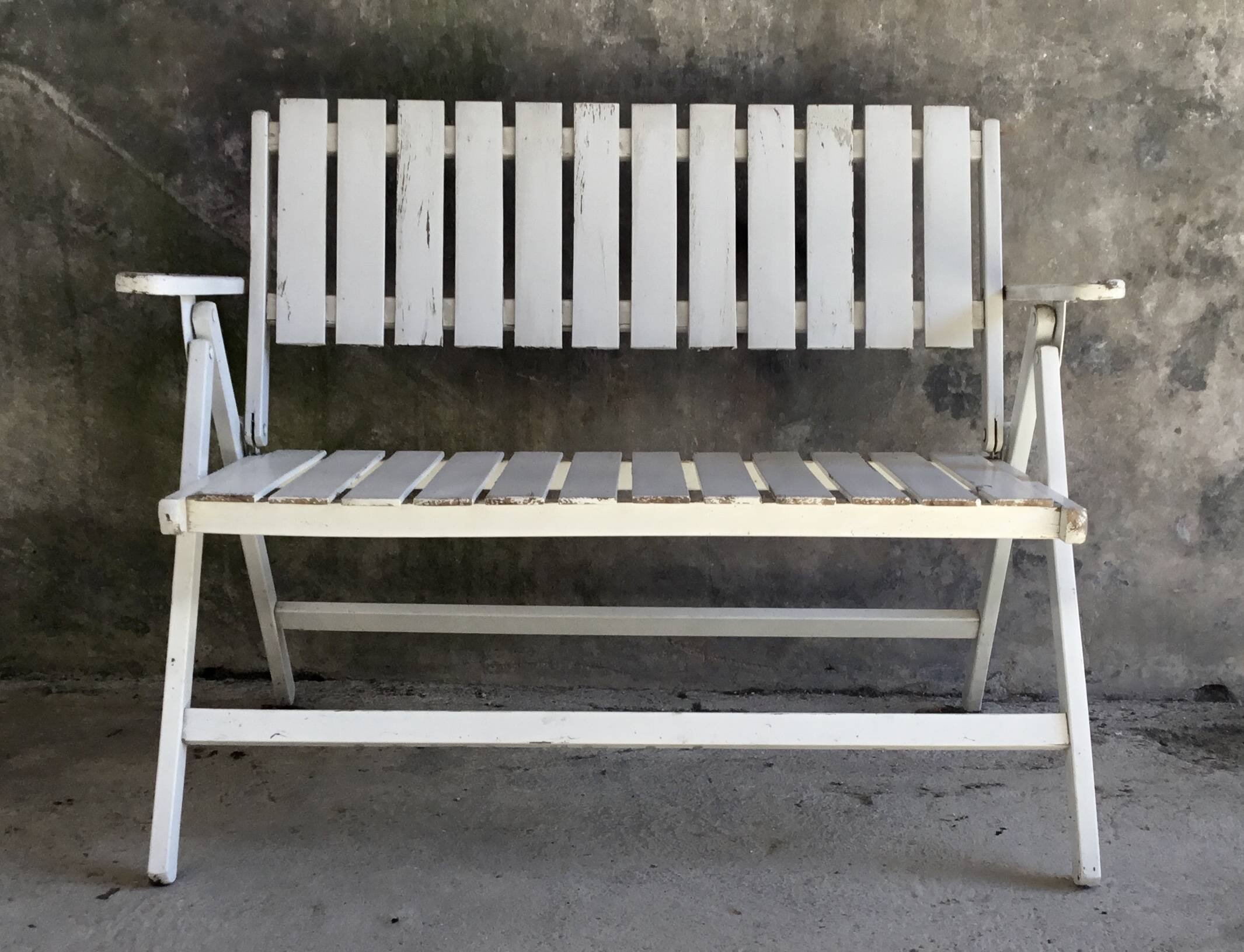 Foldable wooden garden bench - vintage 1960