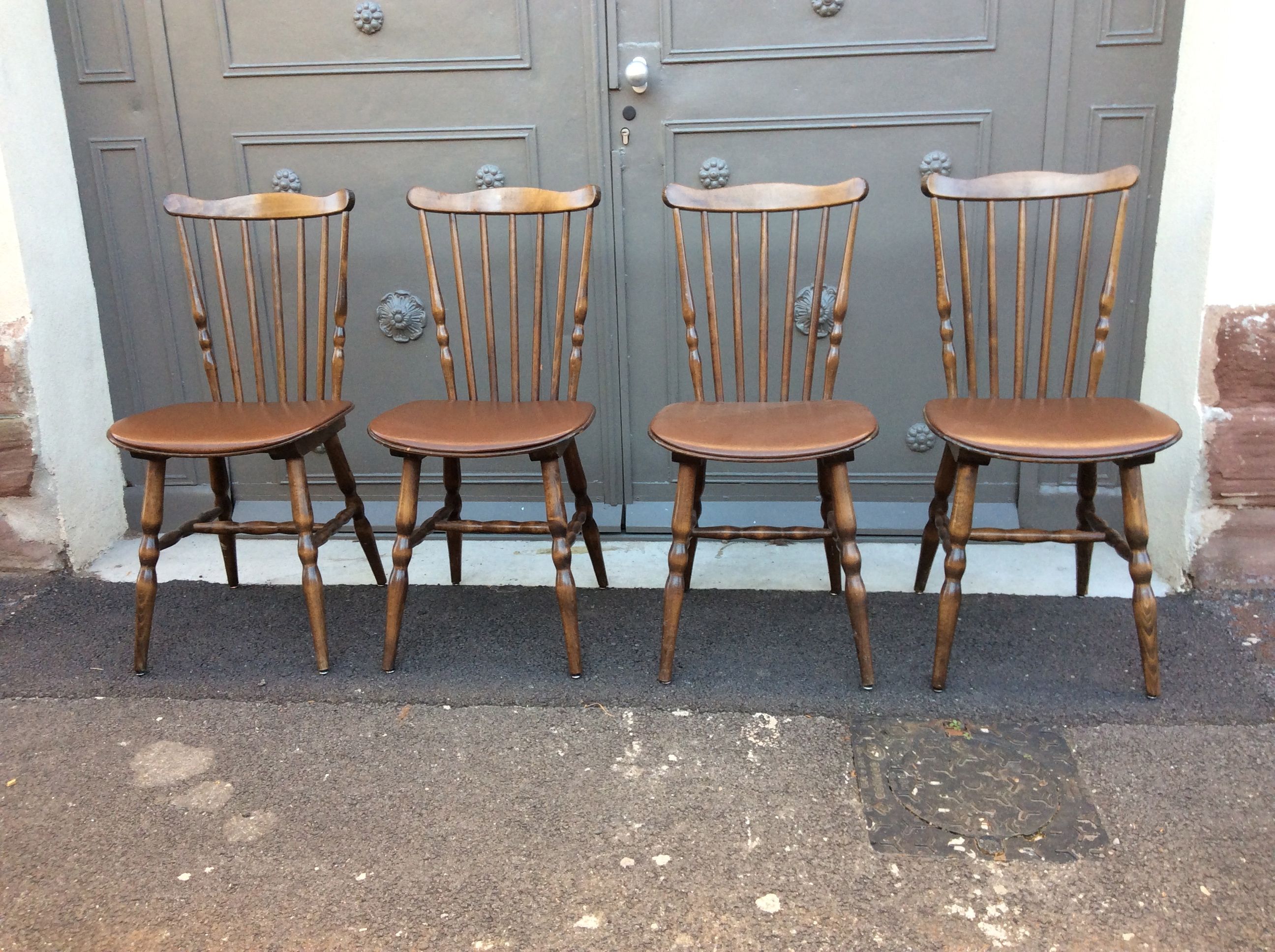 Set of 4 bar chairs stamped Baumann