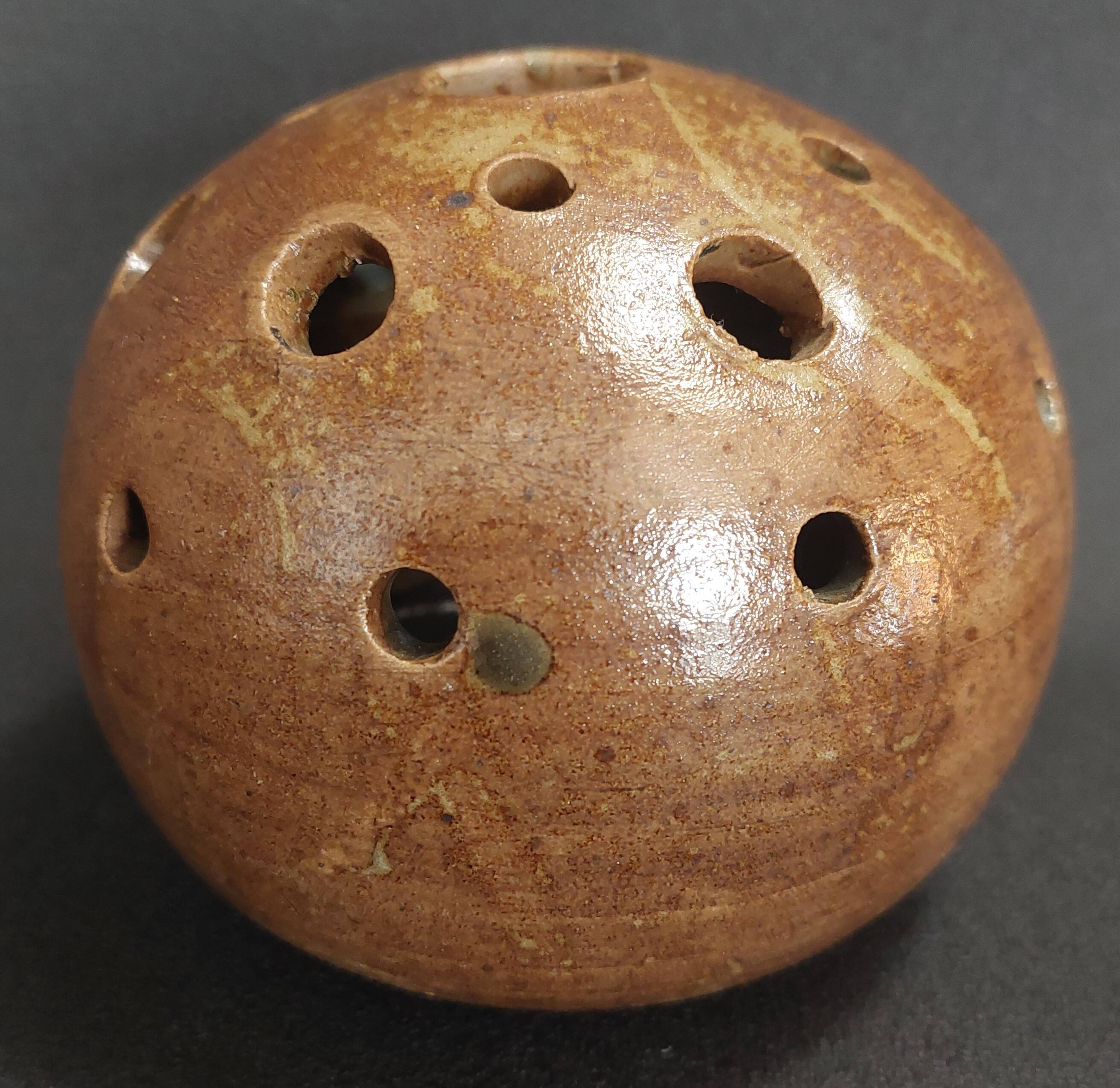 Vintage stoneware flower vase signed