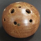 Vintage stoneware flower vase signed