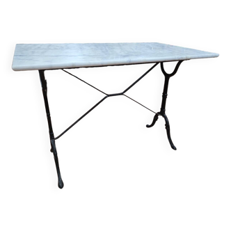 Cast iron bistro table with marble top