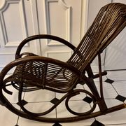 Bamboo and rattan rocking chair
