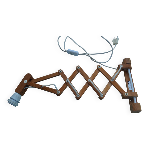 Applique murale extensible ikea/lampe en bois modèle sax 1985-90