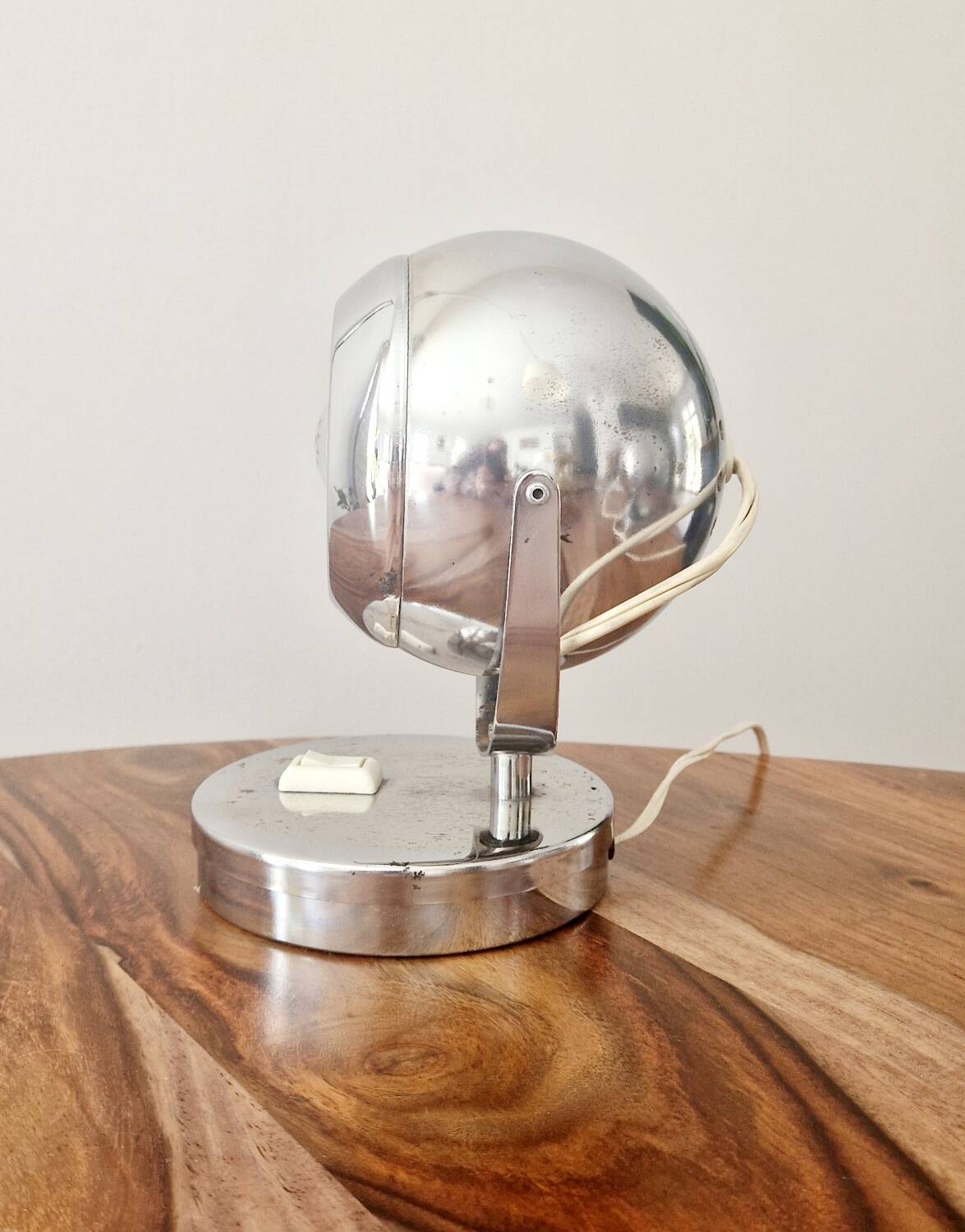 Pair of 1960s Space Age design chrome lamps