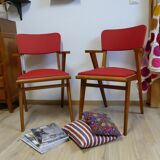 Pair of skai armchairs
