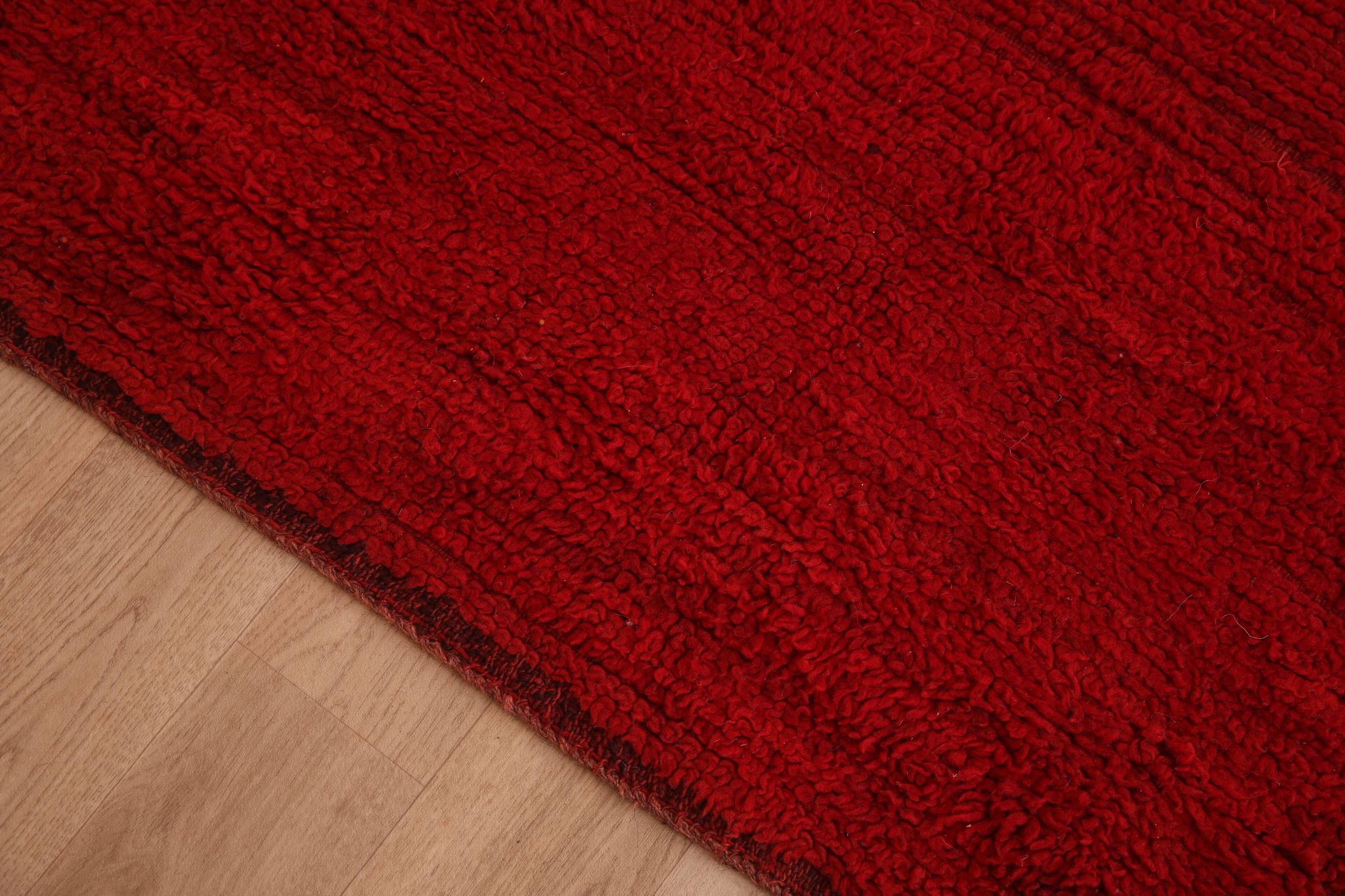 Red Vintage Moroccan Rug 180 x 230 cm, Berber Wool Rug, Handmade Boho Rug