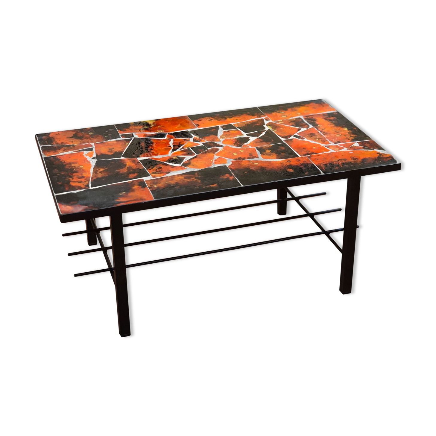 Lava Vallauris ceramic tile coffee table 1960