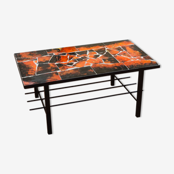 Lava Vallauris ceramic tile coffee table 1960