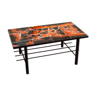 Lava Vallauris ceramic tile coffee table 1960