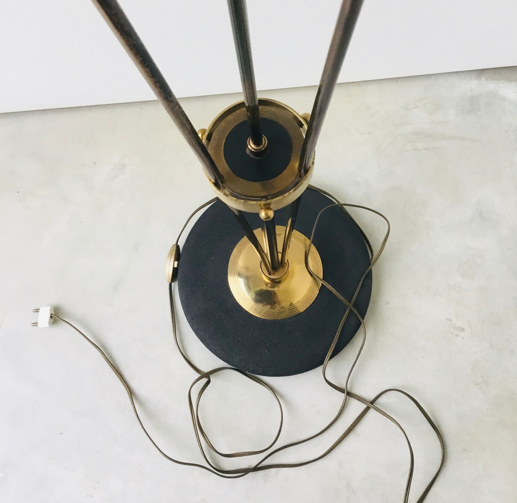 Reed floor lamp with 3 burners of the house Lunel - 1950