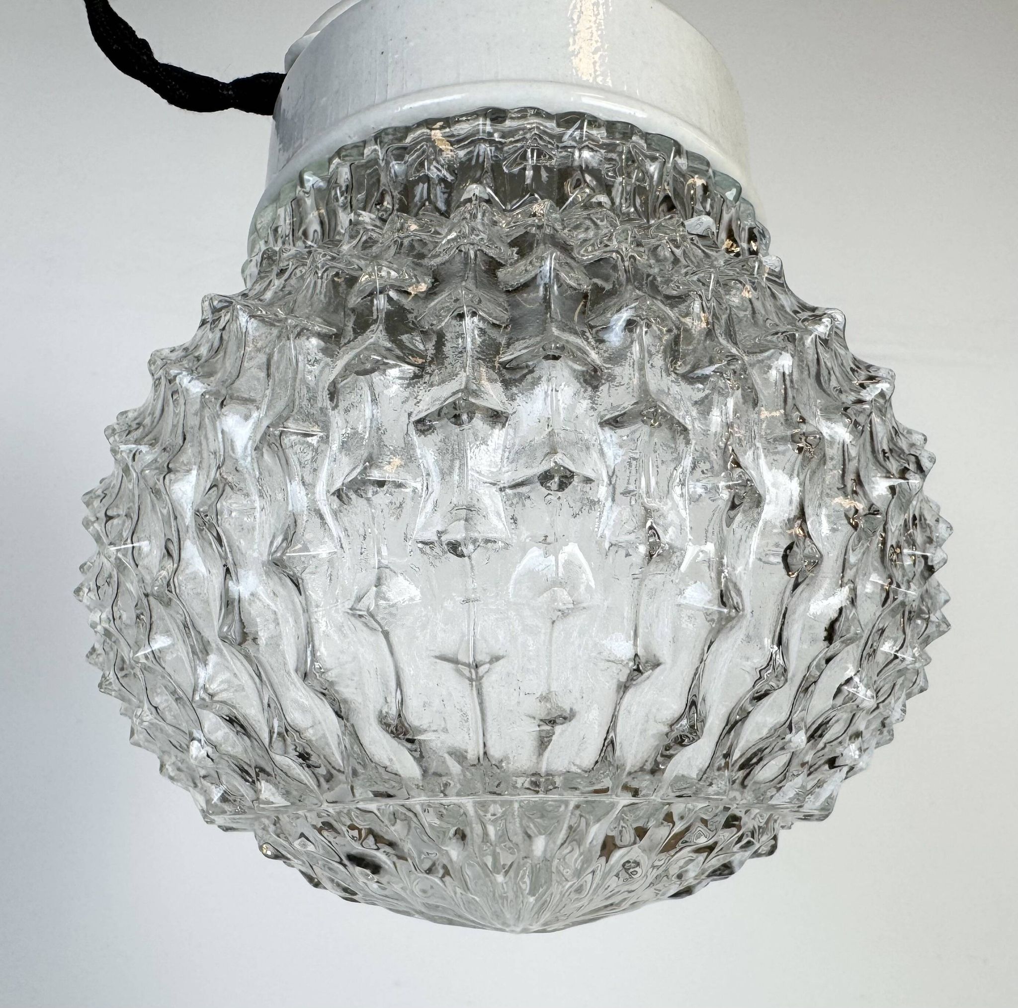 Vintage White Porcelain Pendant Light, 1970s