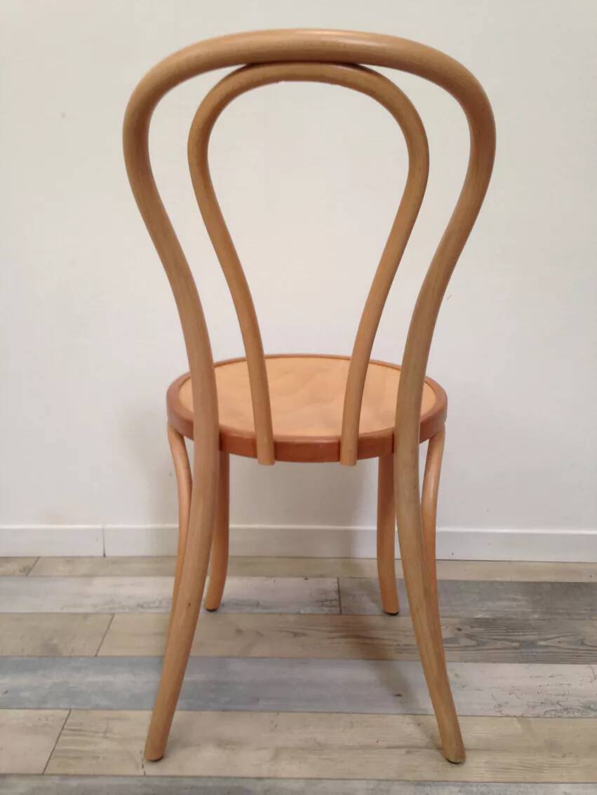 Pair of curved wooden bistro chairs