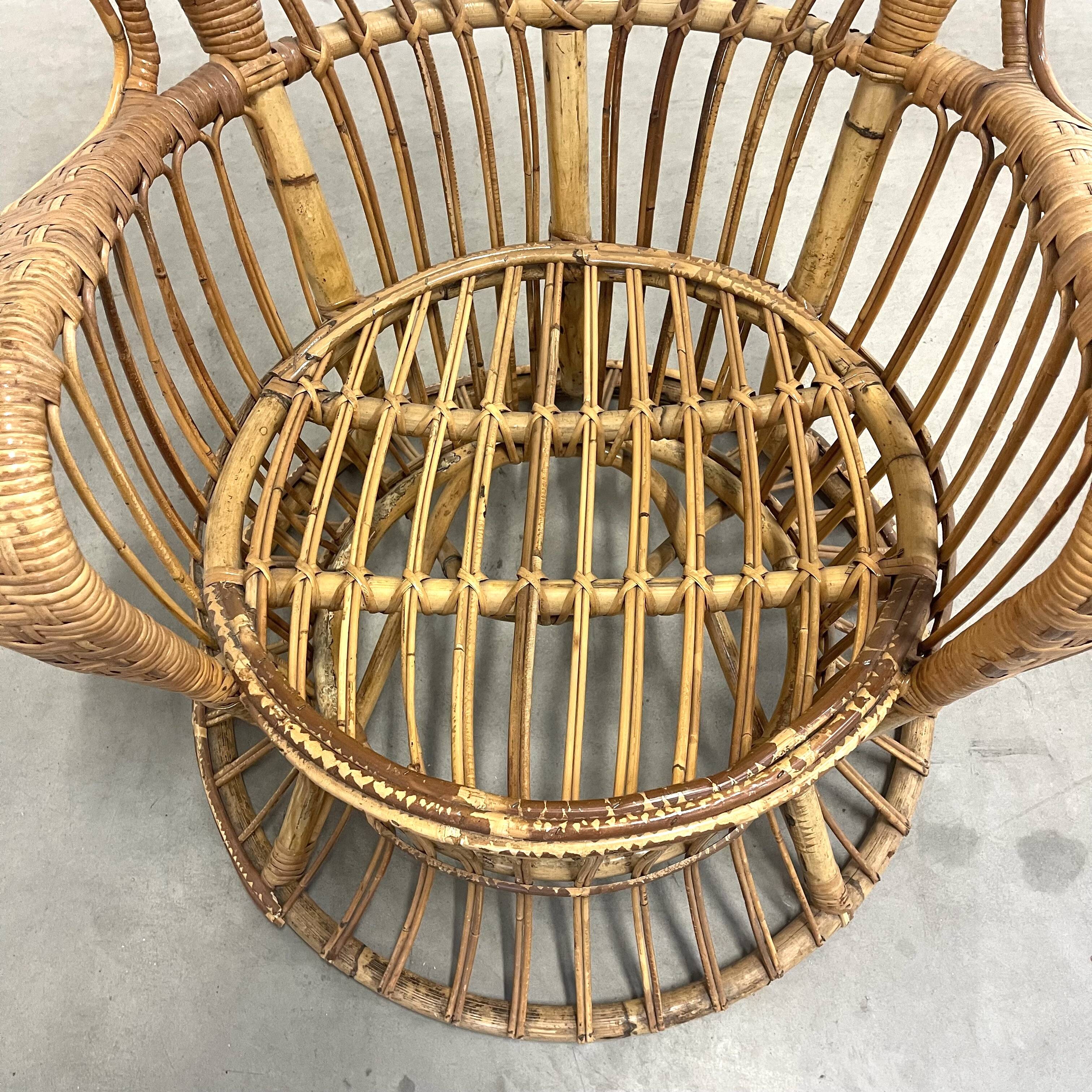 Gio Ponti rattan chair, Italy 1960s
