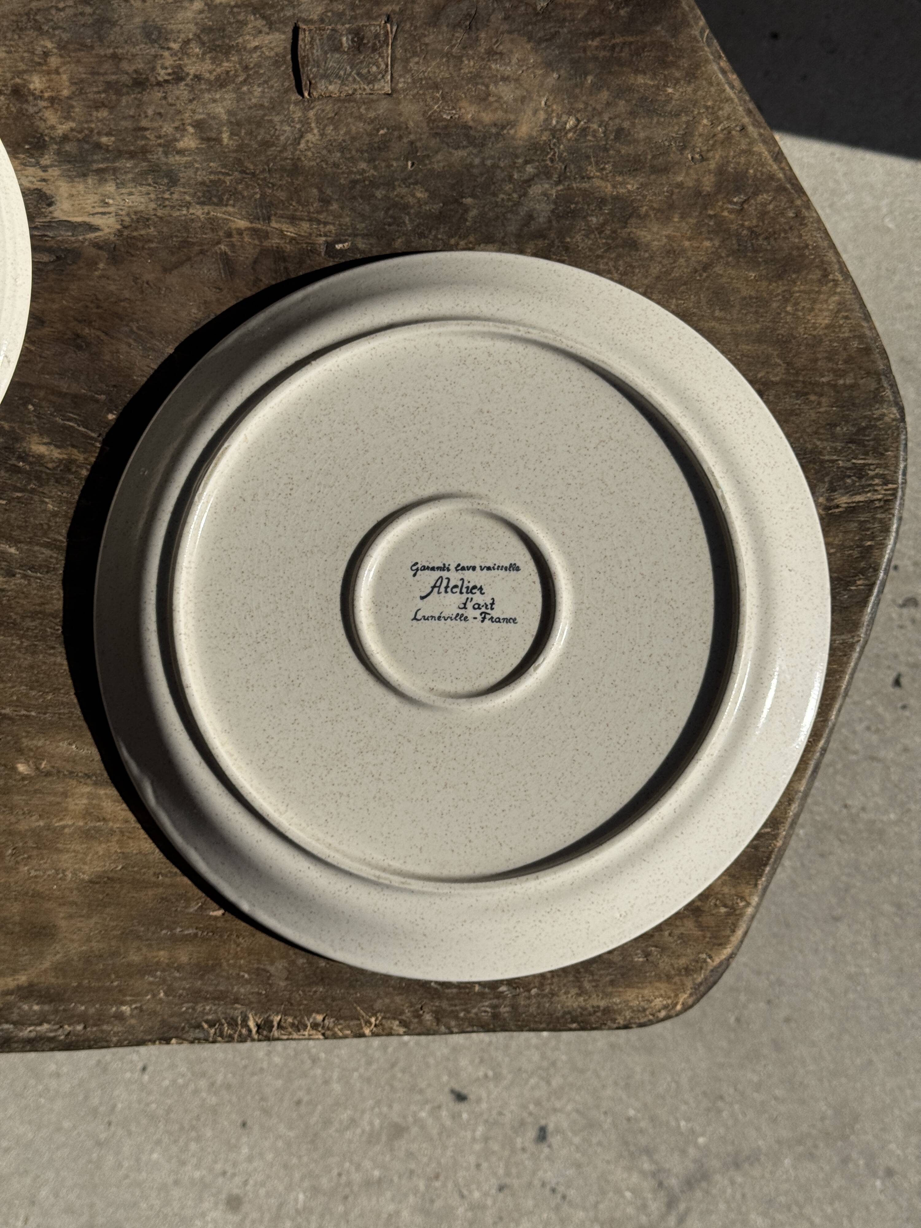 Lunéville table service Art Workshop 8 plates and 2 serving dishes