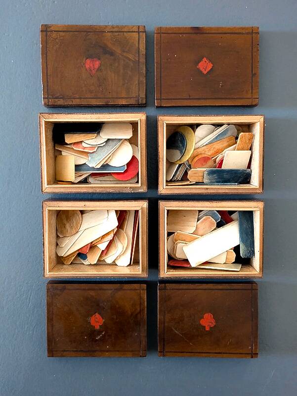 19th century wooden game box