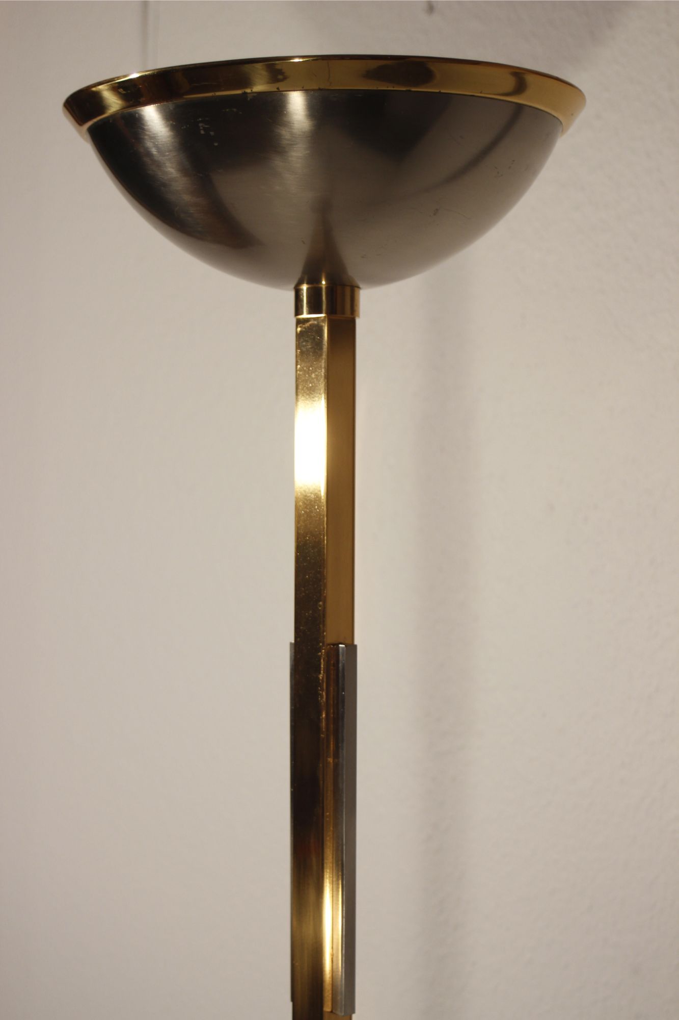 Chromium post-modernist lamppost - brass 1970s