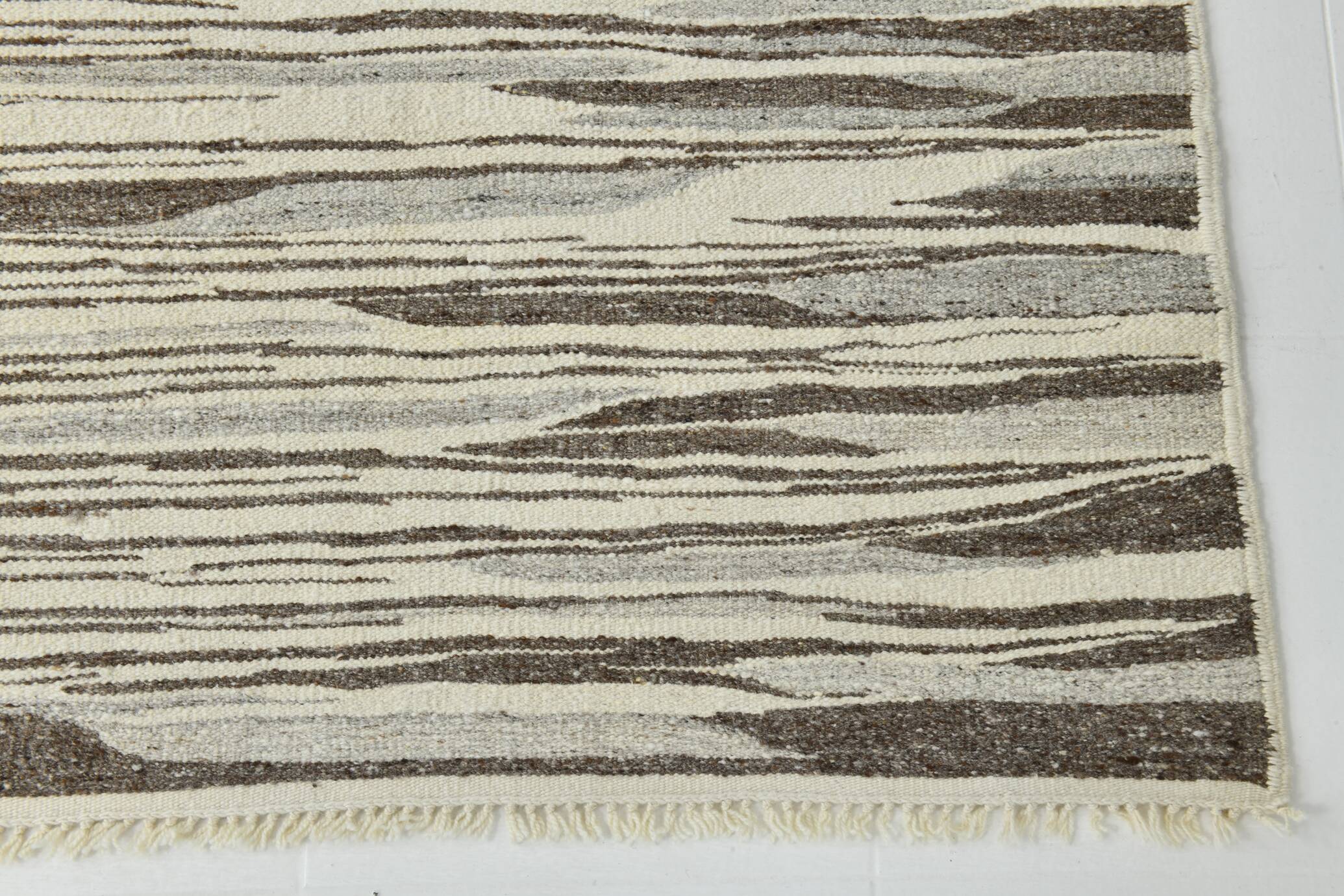8x10 Brown & Beige Modern Wool Turkish Rug, 238x324Cm SK 34372
