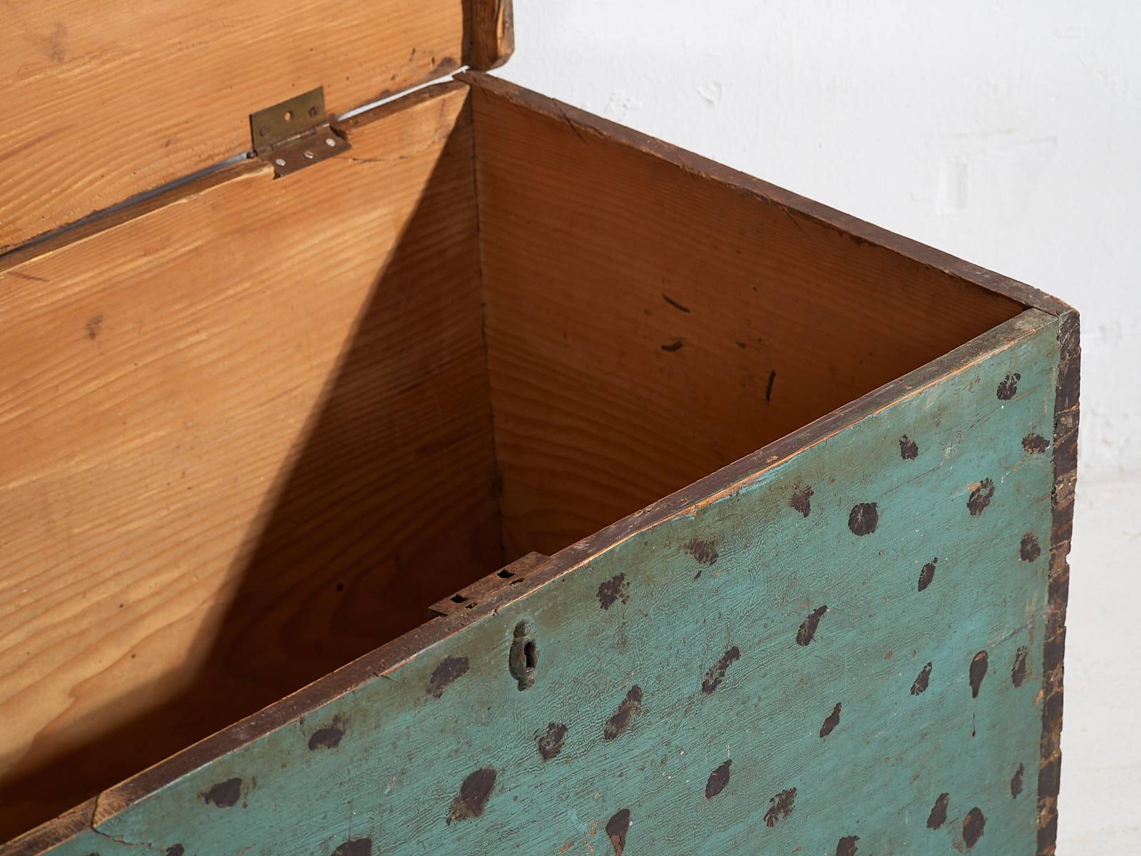 Antique Mint Green Storage Trunk (c.1920)