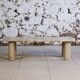 Travertine coffee table in the style of Angelo Mangiarotti, 1970.