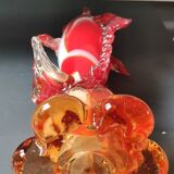 Soliflore Vase/Swordfish Fish Figurine in Murano Italy blown art glass. High 29 cm