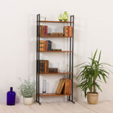 Italian free standing bookcase with brass feet, 70s