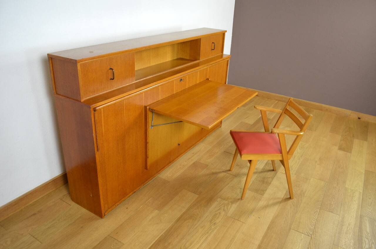 Daybed / Modular Desk Furnished in Vintage Blond Oak 1950