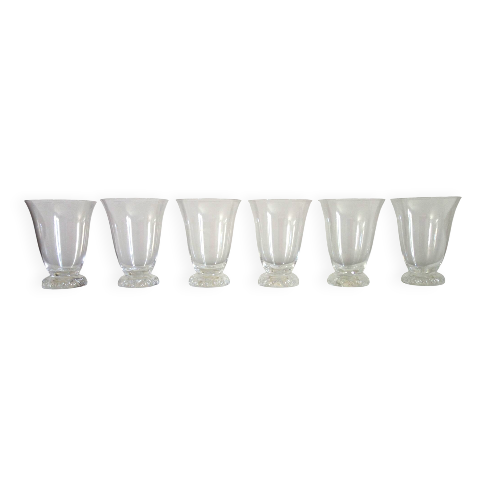 6 verres à eau Daum modèle Kim milieu XXème