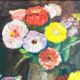 Oil on canvas still life bouquet of flowers