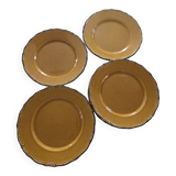 8 assiettes plates barbotine