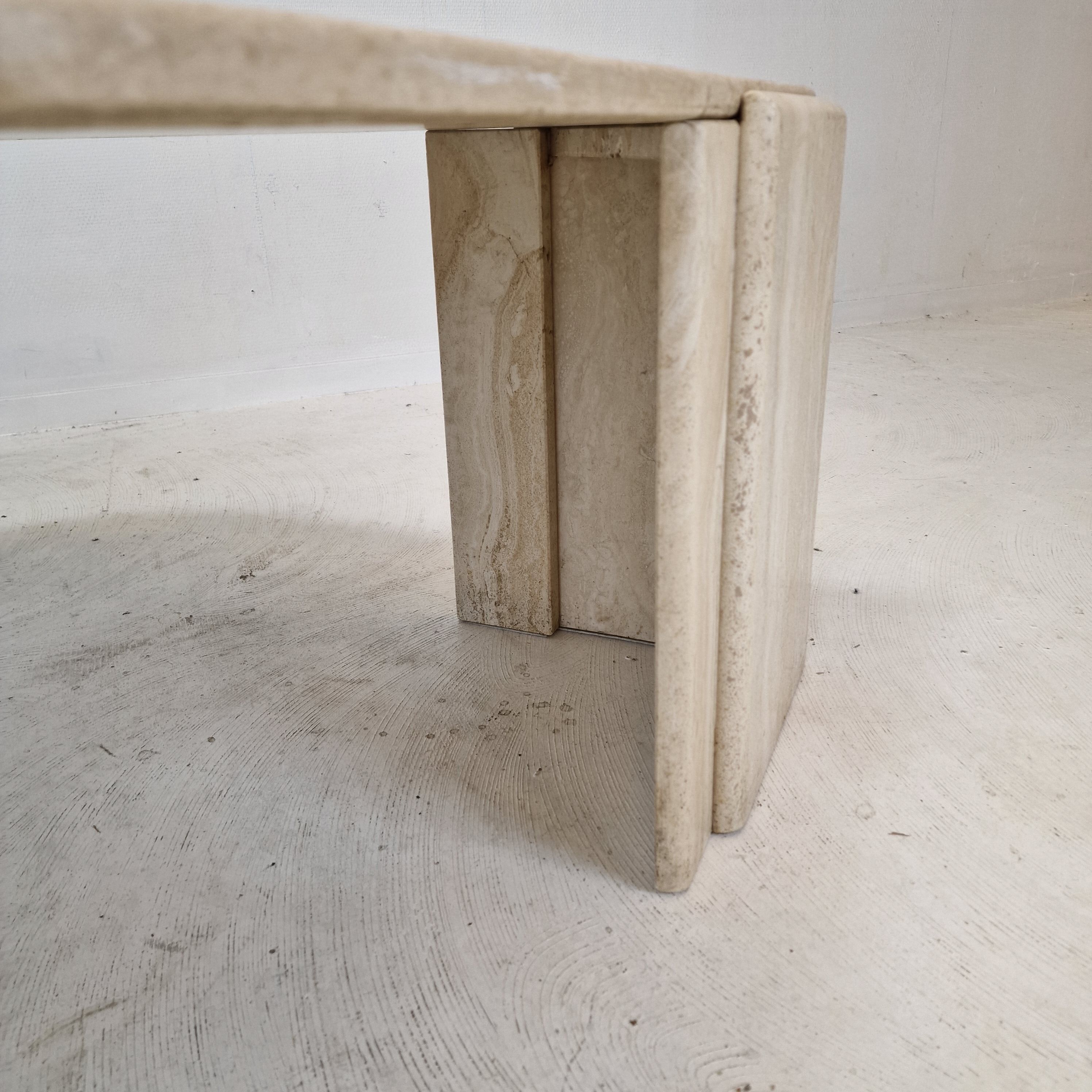 Italian travertine coffee table, 1980's