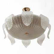 Vistosi Mid-Century Modern Italian Murano Glass and Brass Chandelier, 1960