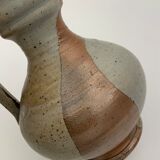Vintage stoneware pitcher, iridescent two-tone enamel - 1960s-1970s