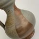 Vintage stoneware pitcher with iridescent two-tone glaze - 1960s-1970s