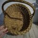Vintage wicker basket braided edge