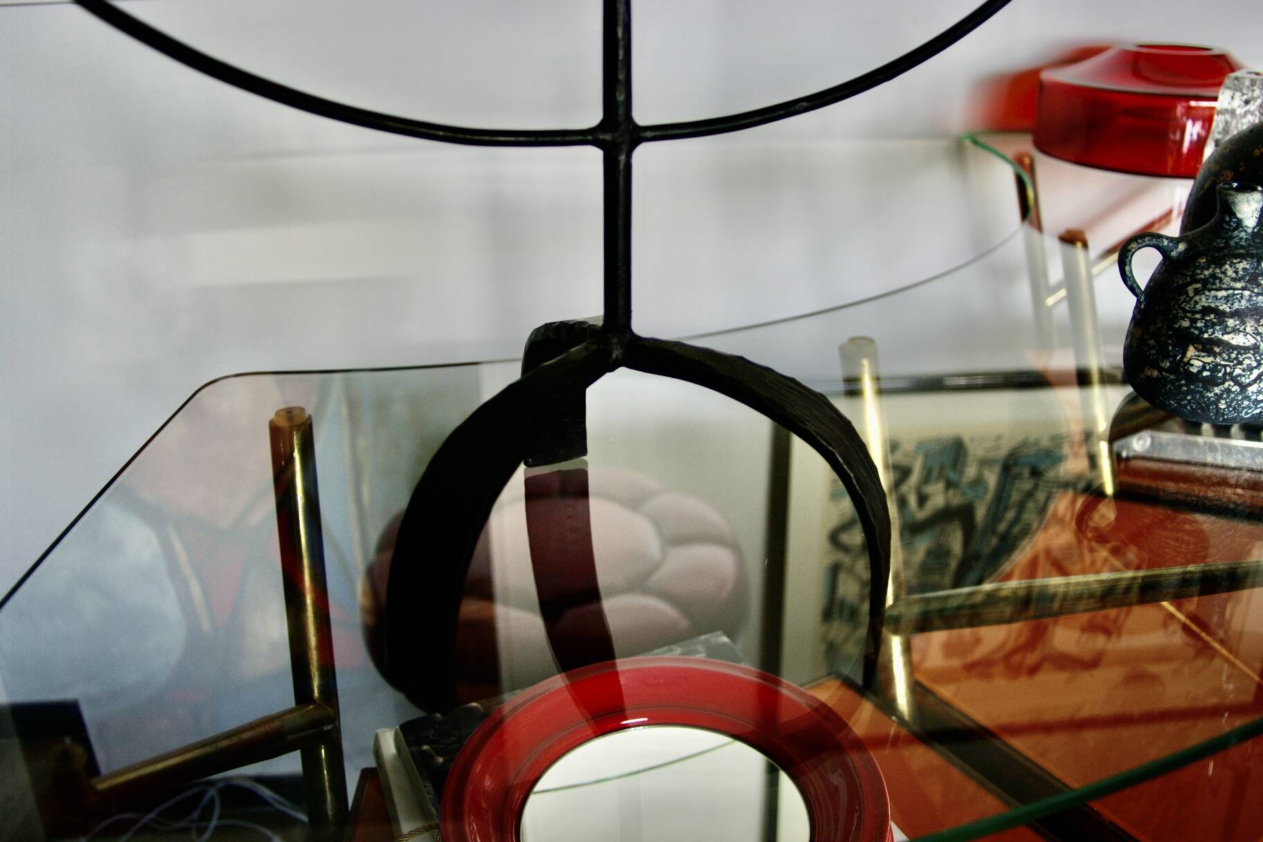 Wrought and beated iron menorah sweden 1950