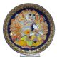 Alladyn plate no. V, cobalt blue, gold, porcelain, design by B. Wiinblad, Germany, 1980s.