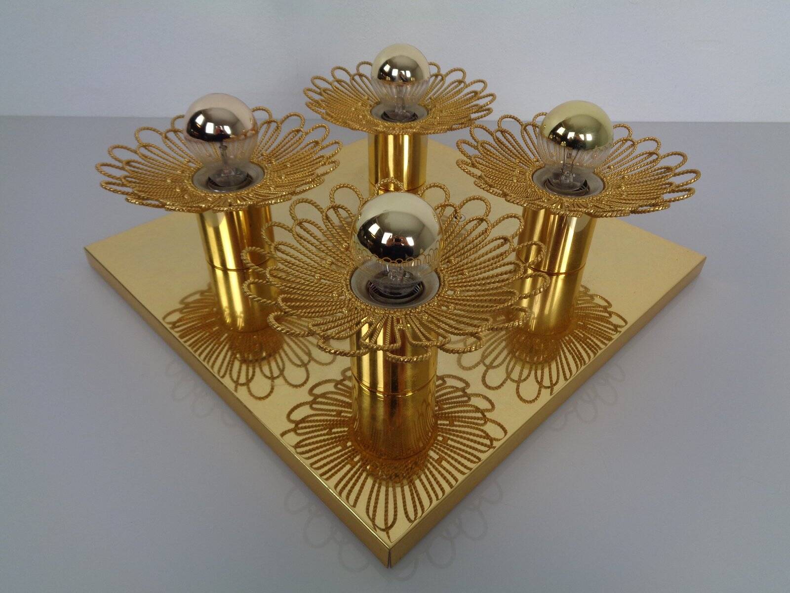 Space Age JBS Brass Sconce by Joseph Brumberg, 1960s